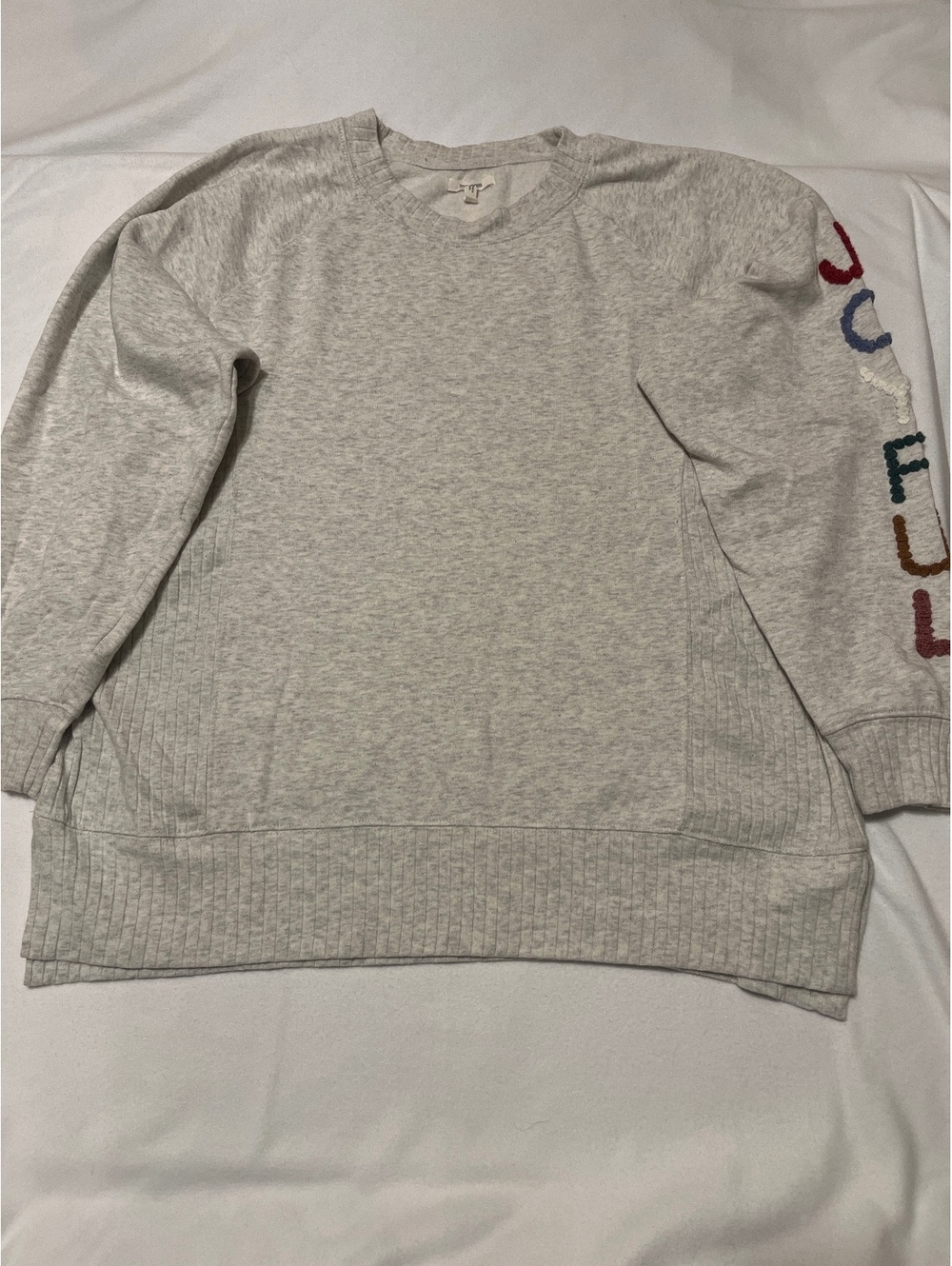 Marcelo Women's Light Gray Joyful Pullover Sweatshirt Size L